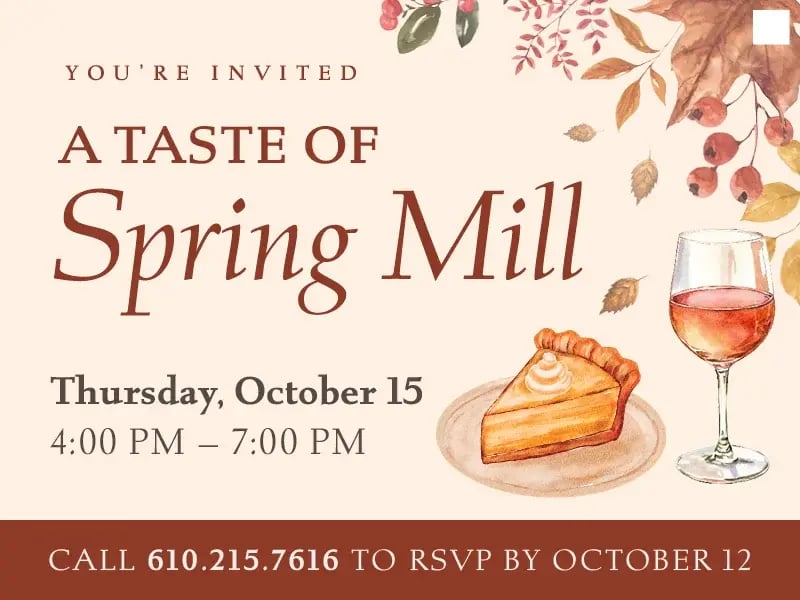 SMAL-0332 - Web Pop-Up_A Taste of Spring Mill_10-15-2026_LG_800 x 600